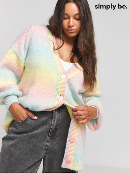 Simply Be Yellow Rainbow Ombre Cardigan (E96990) | 91 QAR