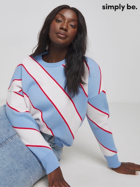 Simply Be Diagonal Stripe Jumper (E96993) | 166 LEI