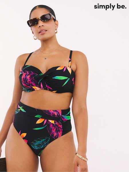 Simply Be Black Magisculpt Fold Over Classic Bikini Brief (E97006) | €14.50