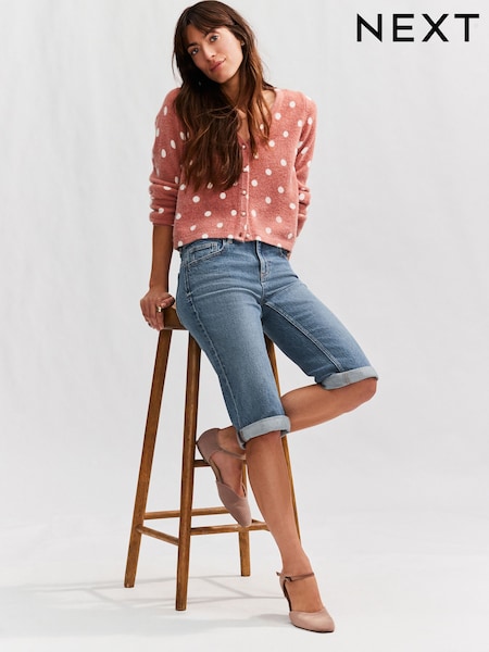 Mid Blue Knee Length Bermuda Denim Shorts (E97027) | €28