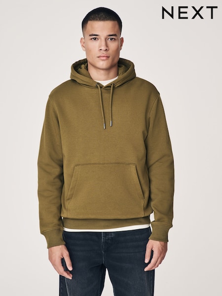 Moss Green Regular Fit Rich Jersey Fabric Hoodie (E97121) | R$ 285