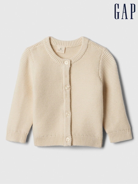 Cream - Gap Soft Garter Knit Cardigan (Newborn-24mths) (E97139) | € 26
