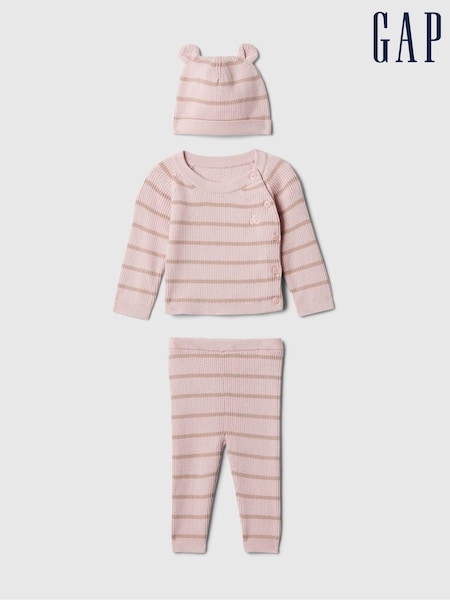 Gap Pink Brannan Bear Wrap Jumper & Bottoms Outfit Set (Newborn-24mths) (E97148) | €46