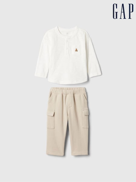 Gap White Cargo Outfit Set (Newborn-24mths) (E97149) | €19.50