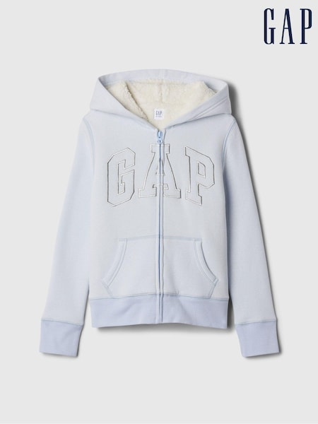 Azul - Gap Logo Sherpa-Lined Zip Up Hoodie (4-13yrs) (E97160) | 42 €