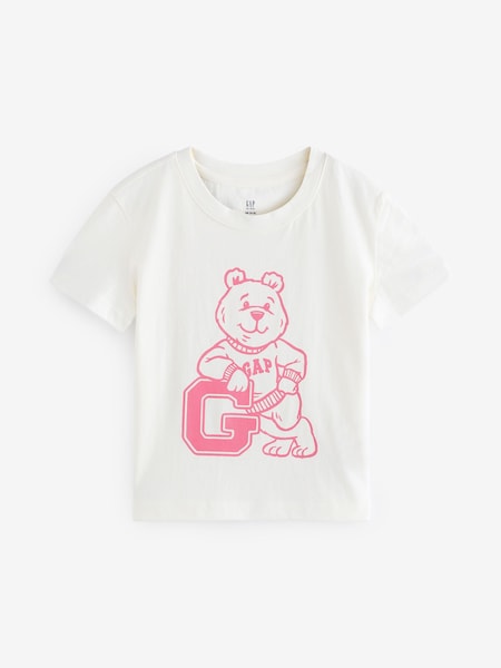 Gap White Brannan Bear Logo T-Shirt (4-13yrs) (E97197) | €5.50