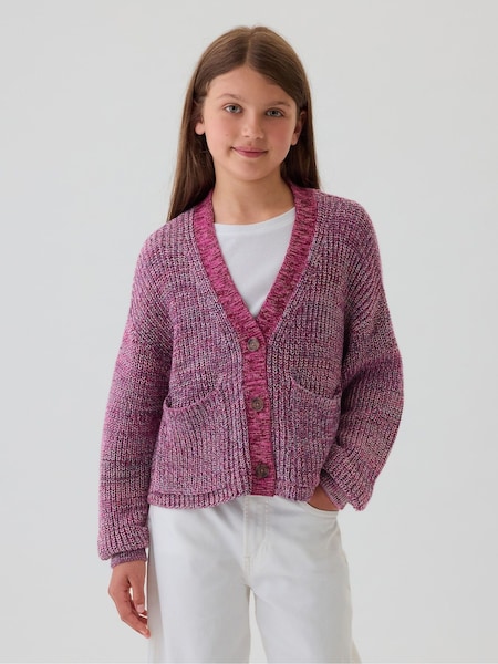 Gap Pink Shaker-Stitch Cropped Cardigan (4-13yrs) (E97202) | €19.50