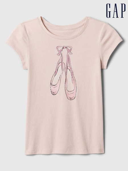 Gap Pink Ballet Brannan Bear Graphic T-Shirt (4-13yrs) (E97214) | €8