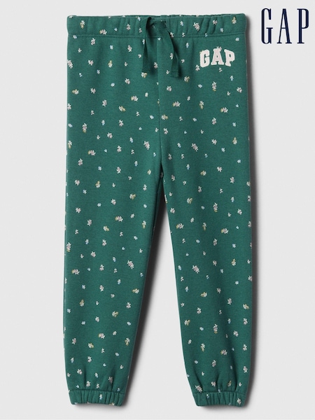 Gap Green Floral Print Logo Pull On Joggers (6mths-5yrs) (E97268) | €11.50