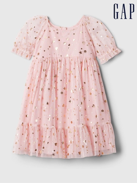 Gap Pink Metallic Tulle Dress (6mths-5yrs) (E97284) | €19.50