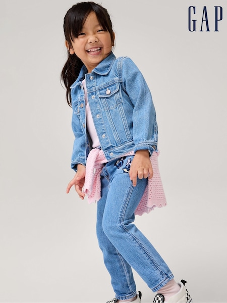 Gap Blue Minnie Mouse Disney Embroidered Mom Jeans (6mths-5yrs) (E97295) | €50