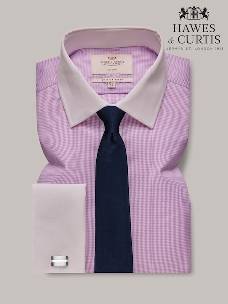 Hawes & Curtis Lilac Dogtooth 100% Cotton Shirt (E97304) | 410 zł