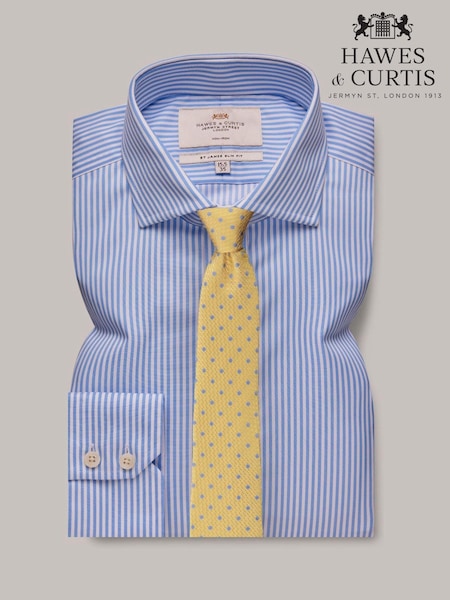 Hawes & Curtis Blue Bengal Stripe 100% Cotton Shirt (E97324) | 161 QAR