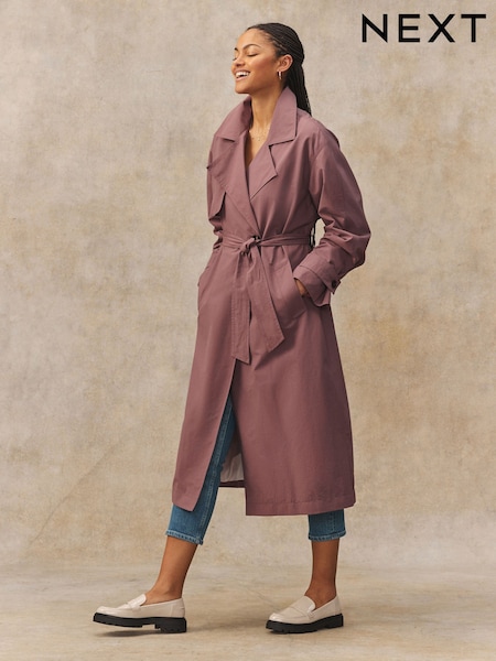 Pink Shower Resistant Trench Coat (E97330) | €84