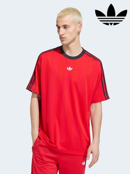 Red - Regular Adidas Originals Adicolor Jacquard Jersey T-shirt