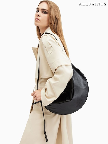 AllSaints Black Half Moon Shoulder Bag (E97453) | €253