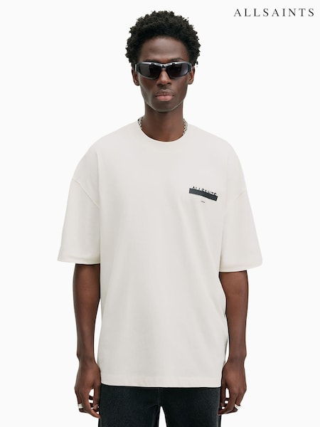 AllSaints White 100% Organic Cotton Redact Crew T-Shirt (E97471) | 3,545 UAH