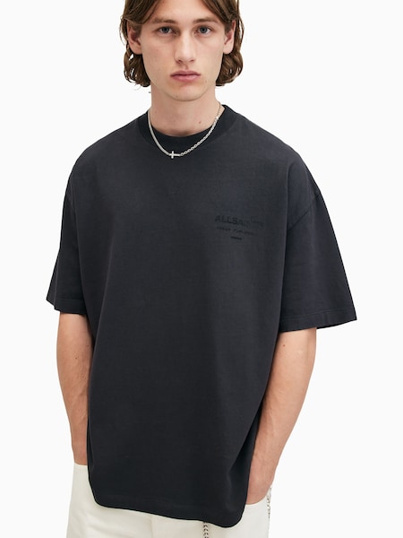 AllSaints Grey 100% Cotton Xander Shortsleeve Crew Neck T-Shirt (E97486) | 272 QAR