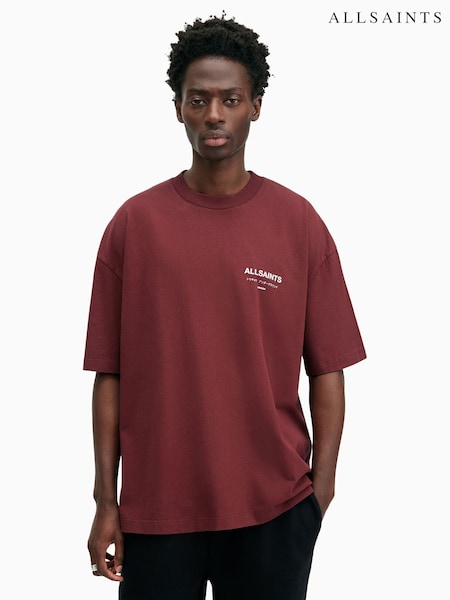 AllSaints Red 100% Cotton Underground Shortsleeve Crew T-Shirt (E97554) | €69