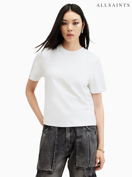 Blanco - AllSaints Lisa 100% Organic Cotton T-Shirt (E97641) | 69 €