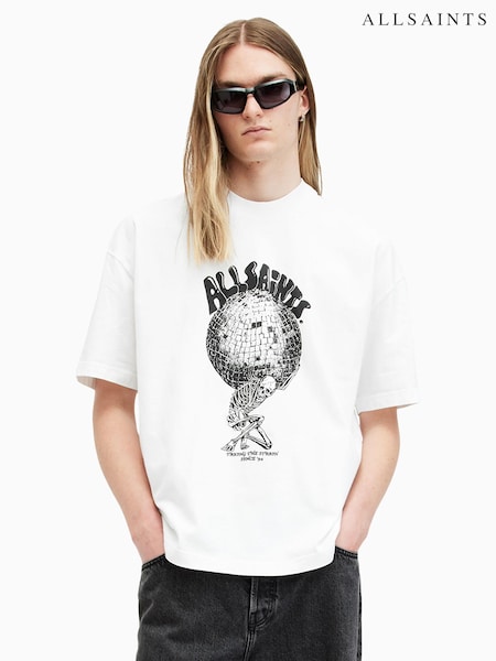 AllSaints White Burden Shortsleeve Crew Neck T-Shirt (E97654) | €69
