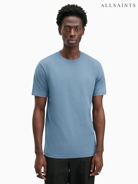 AllSaints Blue Brace Short Sleeve Crew T-Shirt (E97702) | 173 QAR