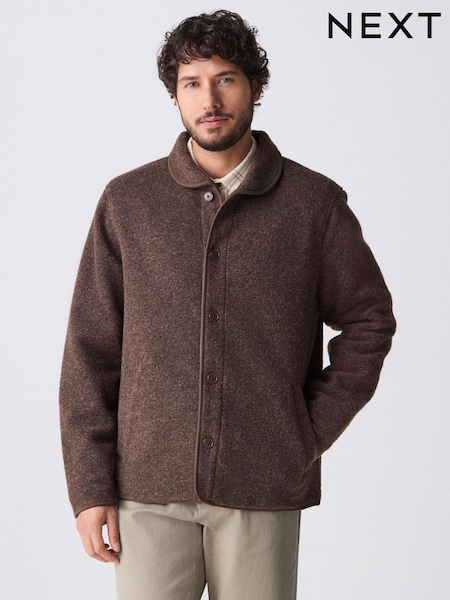 Chocolate Brown Wool Blend Shawl Cardigan (E97803) | €64