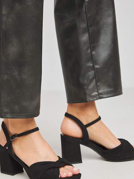 JD Williams Black Strappy Platform Sandals In Wide Fit (E97829) | €50
