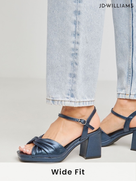 JD Williams Strappy Platform Sandals In Wide Fit (E97845) | 203 LEI