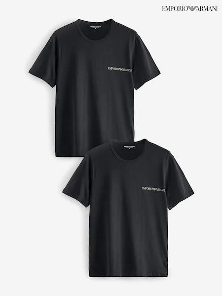 Emporio Armani EA7 Bodywear Black T-Shirts 2 Pack (E97854) | ₪297