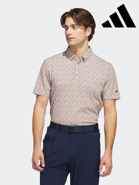 Rosa - adidas Golf Go-To Printed Stripe Polo Shirt (E97910) | 71 €