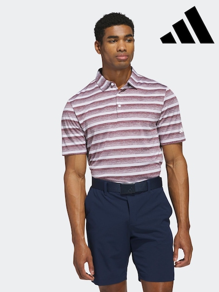 Marja Punainen - Adidas Golf Two Colour Striped Polo Shirt (E97942) | €60