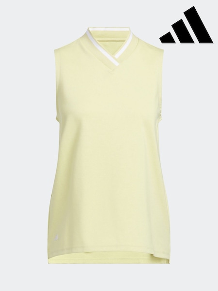 adidas Golf Light Yellow Go-To Sleeveless Polo Shirt (E97962) | €60
