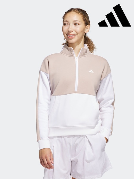 adidas Golf Half-Zip Taupe Brown Jacket (E97971) | €86