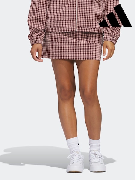 adidas Golf Burgundy Red Ultimate365 Gingham Skirt (E97986) | €80