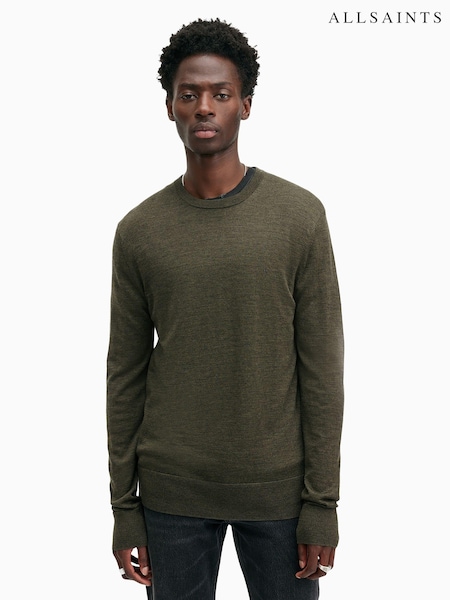 AllSaints Green Mode Merino Crew Jumper (E98029) | R$ 940