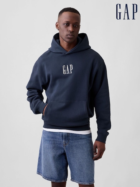 Albastru - Regular Gap Vintage Soft Oversized Mini-logo Hoodie