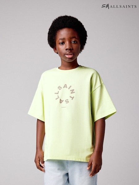 smALLSAINTS Lime Green Oversized Tierra Crew Logo T-Shirt (E98125) | ₪111 - ₪131