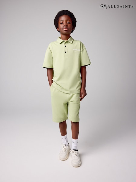 smALLSAINTS Green Boys Underground 100% Cotton Polo Shirt and Sweat Shorts Set (E98147) | €47 - €53
