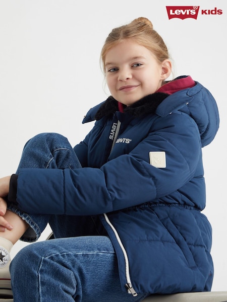 Levi's® Mid Length Logo Hooded Puffer Coat (E98187) | 335 LEI - 357 LEI