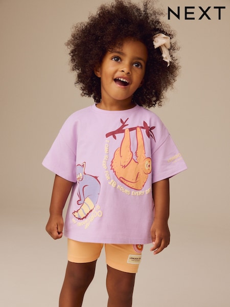 Violetti - London Zoo Short Sleeve T-Shirt and Cycle Short Set (3mths-7yrs) (E98257) | €22 - €28