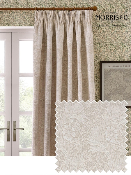 Morris & Co Stone Marigold Jacquard Pencil Pleat Curtain (E98263) | €108 - €272