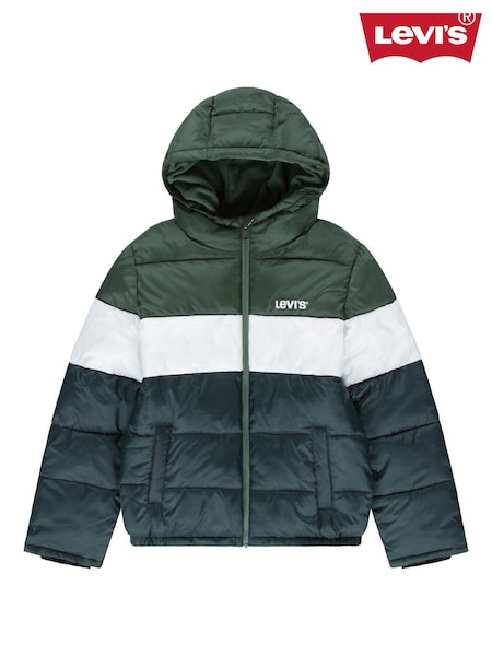 Levi's® Green Colour Block Puffer Coat (E98290) | AED247 - AED262