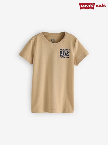Levi's® Natural Neutral Western Cowboy Back Print Shirt Sleeve T-Shirt (E98291) | €12 - €13