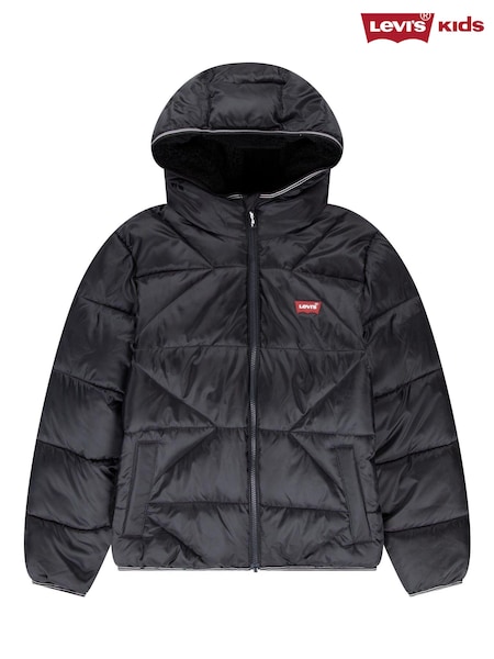 Levi's® Black Sherpa Lined Logo Puffer Coat (E98326) | AED218 - AED233