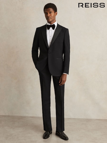 Reiss Oe Poker Wool-Blend Slim-Fit Tuxedo Trousers (E98358) | 866 LEI