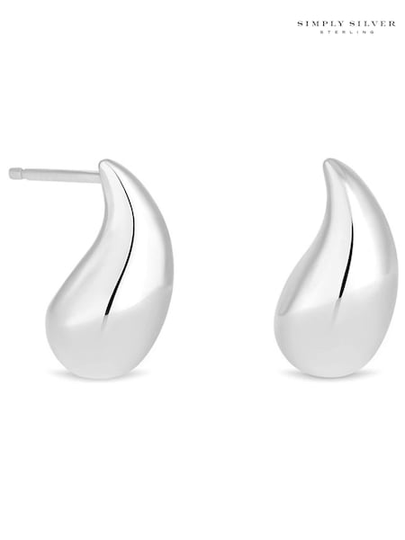 Simply Silver Silver Tone 925 Polished Small Teardrop Earrings (E98386) | €37