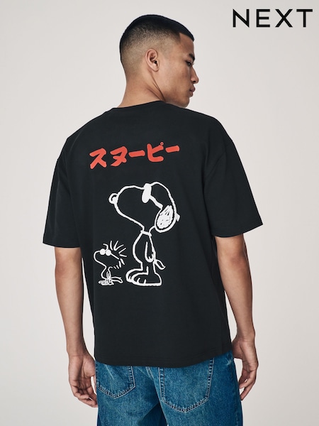 שחור - Licence Snoopy 100% Cotton T-shirt (E98458) | ‏83‏₪