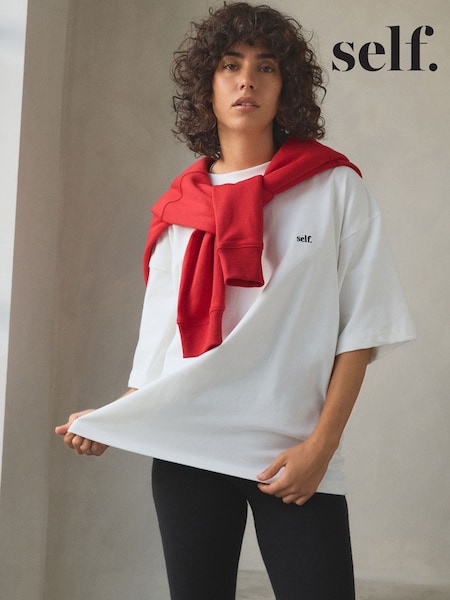 Alb - Sine. 100% Bumbac Tricou Larg groas (E98603) | 91 LEI