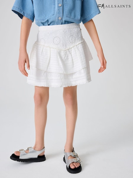 smALLSAINTS Girls Broderie Tiered 100% Cotton Skirt (E98639) | ‏141‏₪ - ‏161‏ ₪